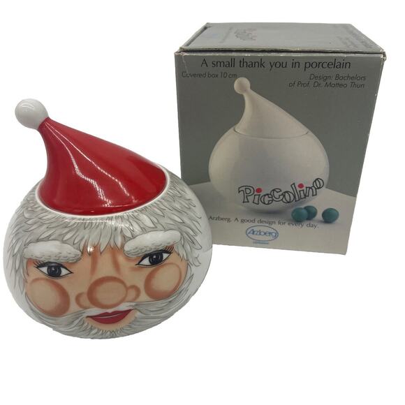 Arzberg Other - Arzberg Germany Piccolino Porcelain Santa Claus Covered Box 10cm A Sm Thank You
